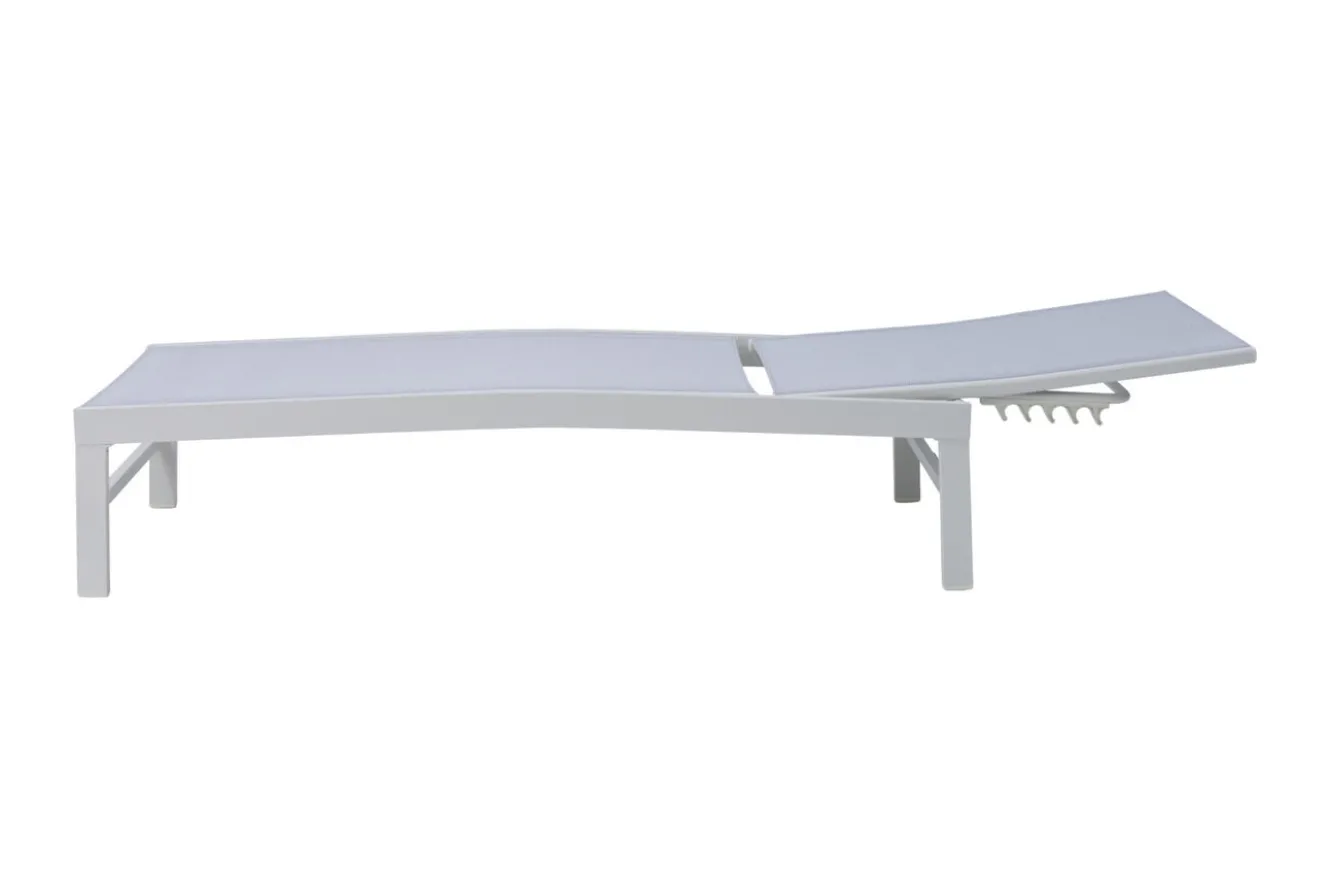 OUTFLEXX Gartenliegen-Set, creme/weiß, Aluminium, 190 x 60 cm, horizontal verstellbar, pulverbeschichtet