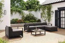 OUTFLEXX Gartenlounge, anthrazit, Aluminium/Polyester, für 5 Personen, mit Kissen Inklusive, stapelbar, UV-beständig