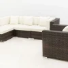 OUTFLEXX Gartenlounge, braun marmoriert, Polyrattan, 5 Pers, wasserfeste Kissenbox