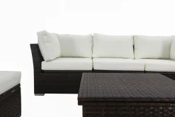 OUTFLEXX Gartenlounge, braun marmoriert, Polyrattan, inkl. Loungetisch, für 5 Personen, wasserfeste Kissenbox