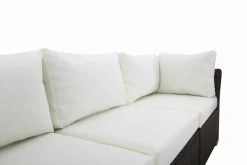 OUTFLEXX Gartenlounge, braun marmoriert, Polyrattan, für 5 Personen, wasserfeste Kissenbox