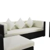OUTFLEXX Gartenlounge, creme/weiß, schwarz, Polyrattan, für 6 Personen, wasserfeste Kissenbox