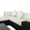 OUTFLEXX Gartenlounge, creme/weiß, schwarz, Polyrattan, für 5 Personen, inkl. Kaffeetisch, Kissenboxfunktion