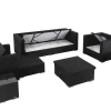 OUTFLEXX Gartenlounge, creme/weiß, schwarz, Polyrattan, für 6 Personen, inkl. Loungetisch, wasserfeste Kissenbox