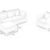 OUTFLEXX Gartenlounge, creme/weiß, schwarz, Polyrattan, für 5 Personen, wasserfeste Kissenbox