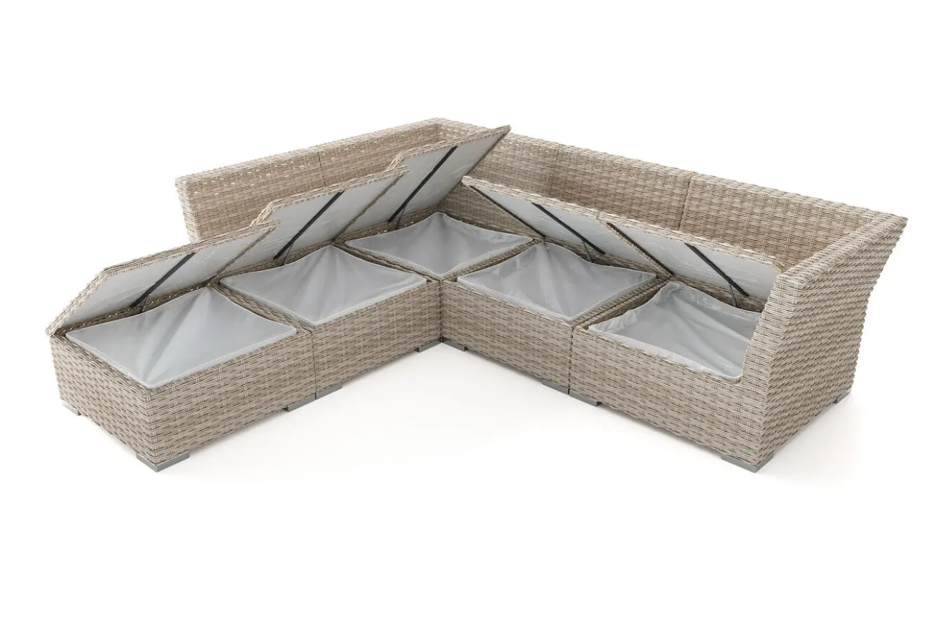 OUTFLEXX Gartenlounge, desert-beige, Aluminium/Polyester, für 5 Personen, mit Reißverschluss