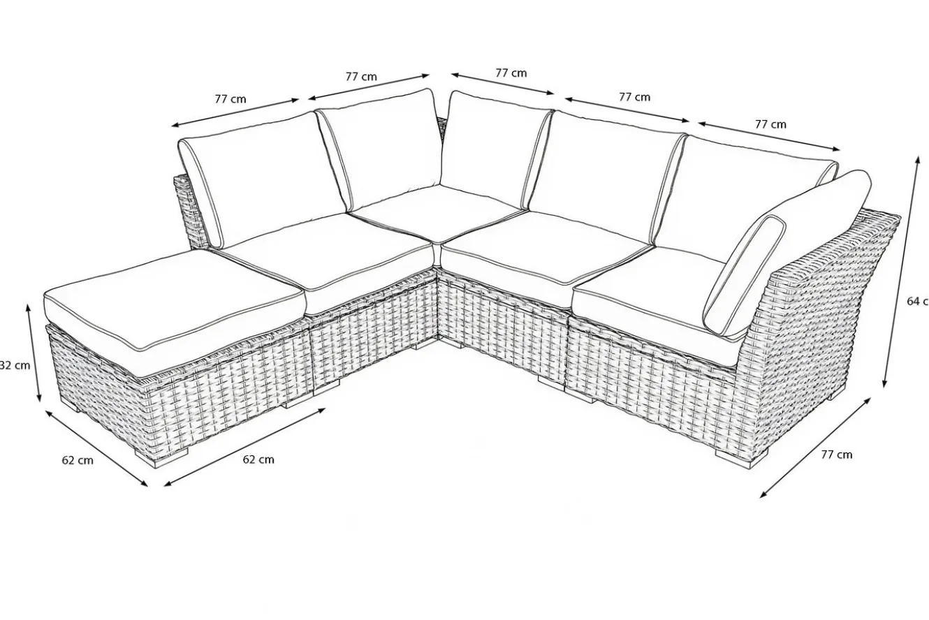 OUTFLEXX Gartenlounge, desert-beige, Aluminium/Polyester, für 5 Personen, mit Reißverschluss