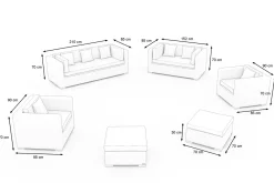 OUTFLEXX Gartenlounge für 7 Personen, desert-beige, Alu/Polyrattan, modular verstellbar, mit Kissenboxfunktion