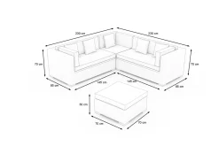 OUTFLEXX Gartenlounge für 5 Personen, 4-teilig, desert-beige, Polyrattan, modular verstellbar, mit Kissenboxfunktion