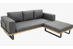 OUTFLEXX Gartenlounge für 3–4 Personen, Alu/Olefin/Akazie, gepolstert in grau, FSC®-zertifiziertes Produkt
