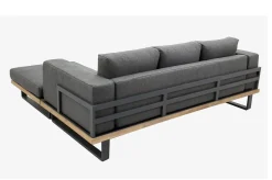 OUTFLEXX Gartenlounge für 3–4 Personen, Alu/Olefin/Akazie, gepolstert in grau, FSC®-zertifiziertes Produkt
