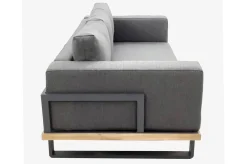 OUTFLEXX Gartenlounge für 3–4 Personen, Alu/Olefin/Akazie, gepolstert in grau, FSC®-zertifiziertes Produkt