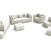 OUTFLEXX Gartenlounge für 8 Personen, desert-beige, Alu/Polyrattan, modular verstellbar, mit Kissenboxfunktion