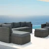 OUTFLEXX Gartenlounge, grau, Polyrattan, 8Personen, mit Sessel, verstellbare Sitzflächen, wasserfeste Kissenbox