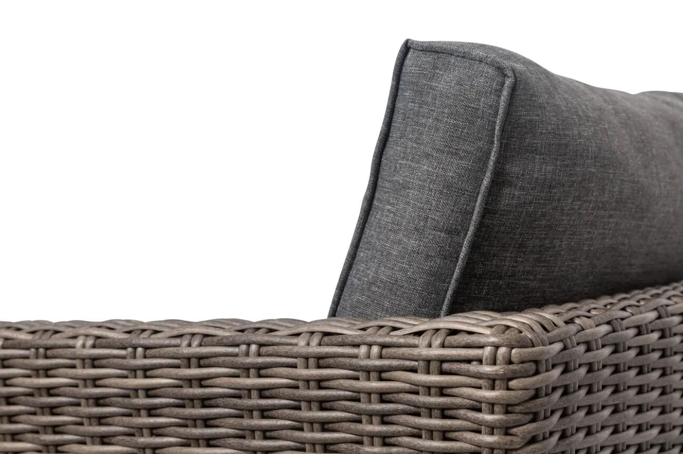 OUTFLEXX Gartenlounge, grau, Polyrattan, 8Personen, mit Sessel, verstellbare Sitzflächen, wasserfeste Kissenbox