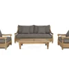 OUTFLEXX Gartenlounge, natur/grau, recyceltes Teak/Olefin, 4 Sitzplätze, inkl. Polster, FSC®-zertifiziertes Produkt