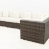 OUTFLEXX Gartenlounge, 5 Pers, braun marmoriert, Polyrattan, wasserfeste Kissenbox