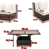 OUTFLEXX Gartenlounge, 5 Pers, braun marmoriert, Polyrattan, wasserfeste Kissenbox, inkl. Loungetisch