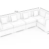 OUTFLEXX Gartenlounge Polyrattan, creme/weiß, schwarz, für 5 Personen, wasserfeste Kissenbox