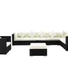 OUTFLEXX Gartenlounge, schwarz, Polyrattan, für 8 Personen, inkl. Kaffeetisch, wasserfeste Kissenbox