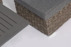 OUTFLEXX Gartenlounge Set, grau, Polyrattan, inkl. Loungetisch, für 5 Personen, wasserfeste Kissenbox