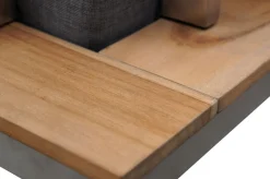 OUTFLEXX Gartenlounge, silber/grau, Edelstahl/Teakholz/Textil, für 2 Personen, Liegefunktion, FSC®-zertifiziertes Produkt