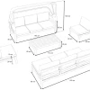 OUTFLEXX Gartenlounge 5-teilig, schwarz/grau, Aluminium, pflegeleicht, mit Reißverschluss, UV-beständig, wasserabweisend