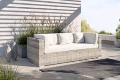 OUTFLEXX Gartensofa, 3-Sitzer, beige, Polyrattan, 209 x 84 cm, mit Kissenboxfunktion