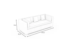 OUTFLEXX Gartensofa, 3-Sitzer, beige, Polyrattan, 209 x 84 cm, mit Kissenboxfunktion