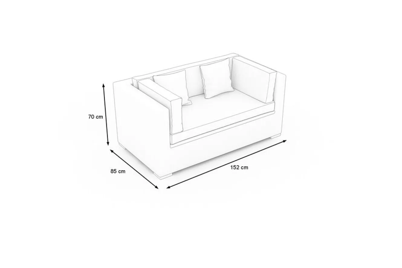 OUTFLEXX Gartensofa, 2-Sitzer, desert-beige, Polyrattan, 151x84x70 cm, waschbar, mit Kissenboxfunktion