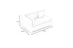 OUTFLEXX Gartensofa, 2-Sitzer, desert-beige, Polyrattan, 2 Personen, mit abnehmbarem Bezug, mit Kissenboxfunktion