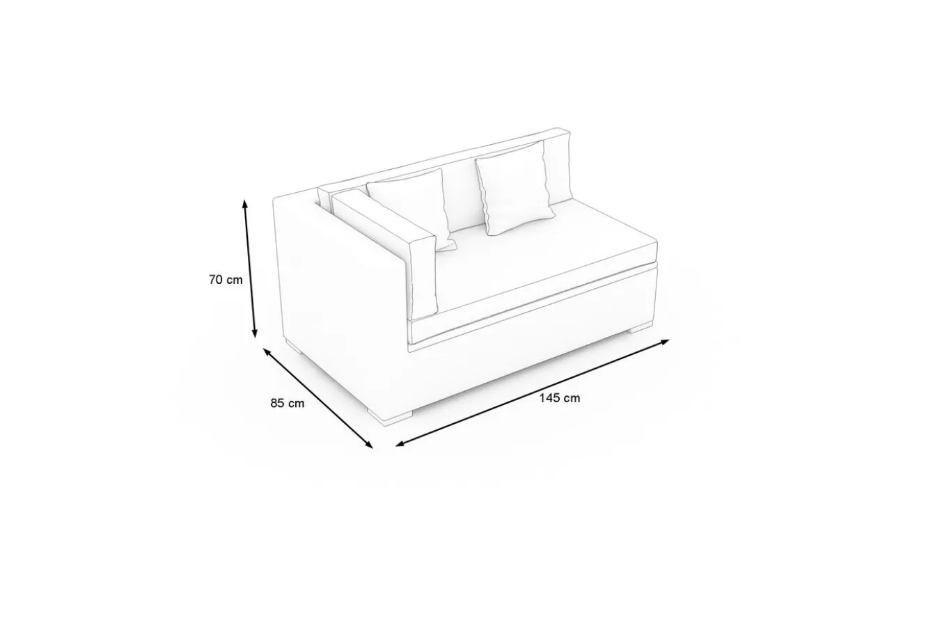 OUTFLEXX Gartensofa, 2-Sitzer, desert-beige, Polyrattan, 2 Personen, mit abnehmbarem Bezug, mit Kissenboxfunktion
