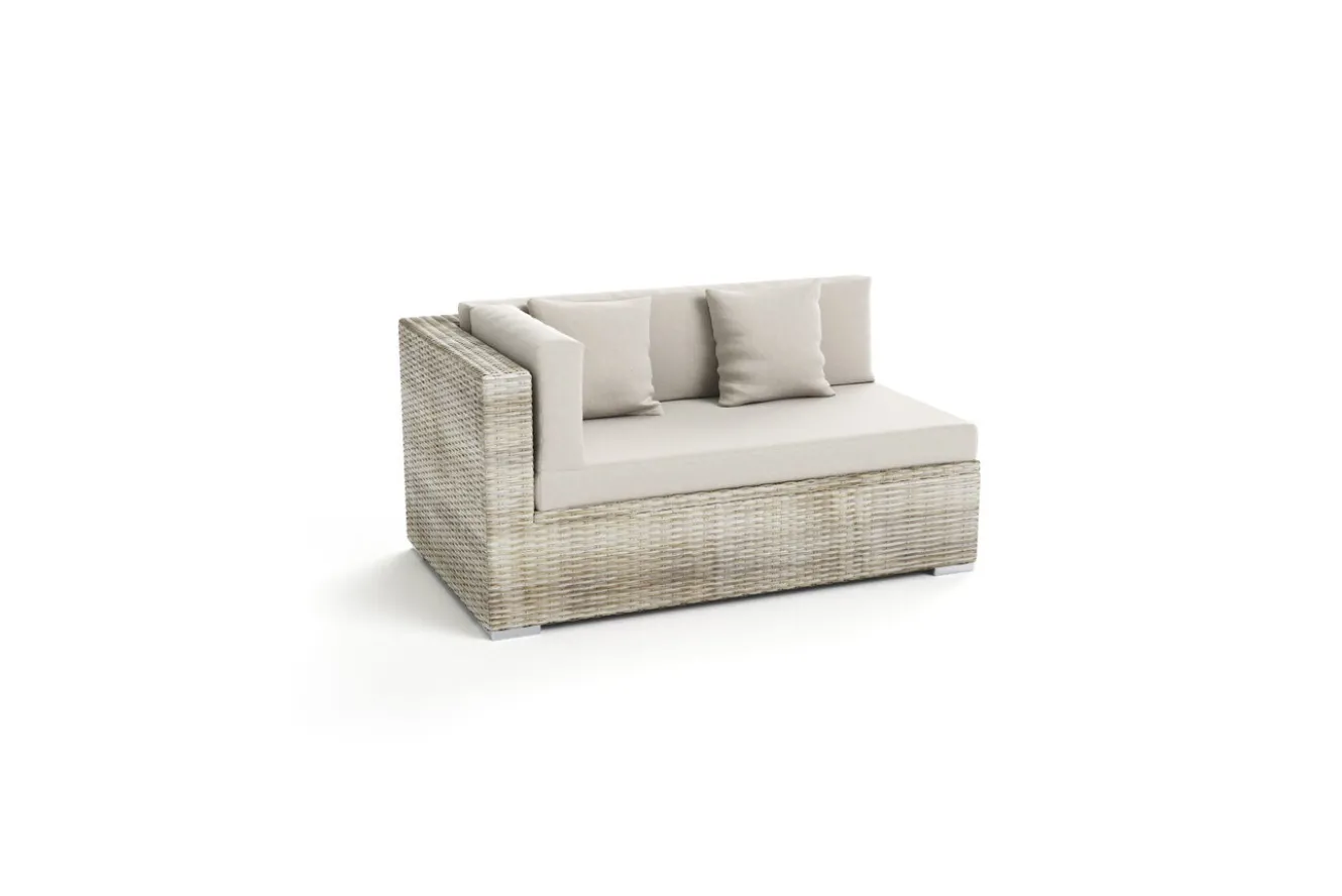 OUTFLEXX Gartensofa, 2-Sitzer, desert-beige, Polyrattan, 2 Personen, mit abnehmbarem Bezug, mit Kissenboxfunktion