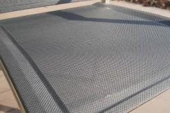 OUTFLEXX Glasgow Garten-Essgruppe für 8 Personen, Edelstahl/Textilene, ausziehbarer Tisch 200/300 x 100 cm, stapelbare Sessel, FSC®-zertifiziertes Produkt