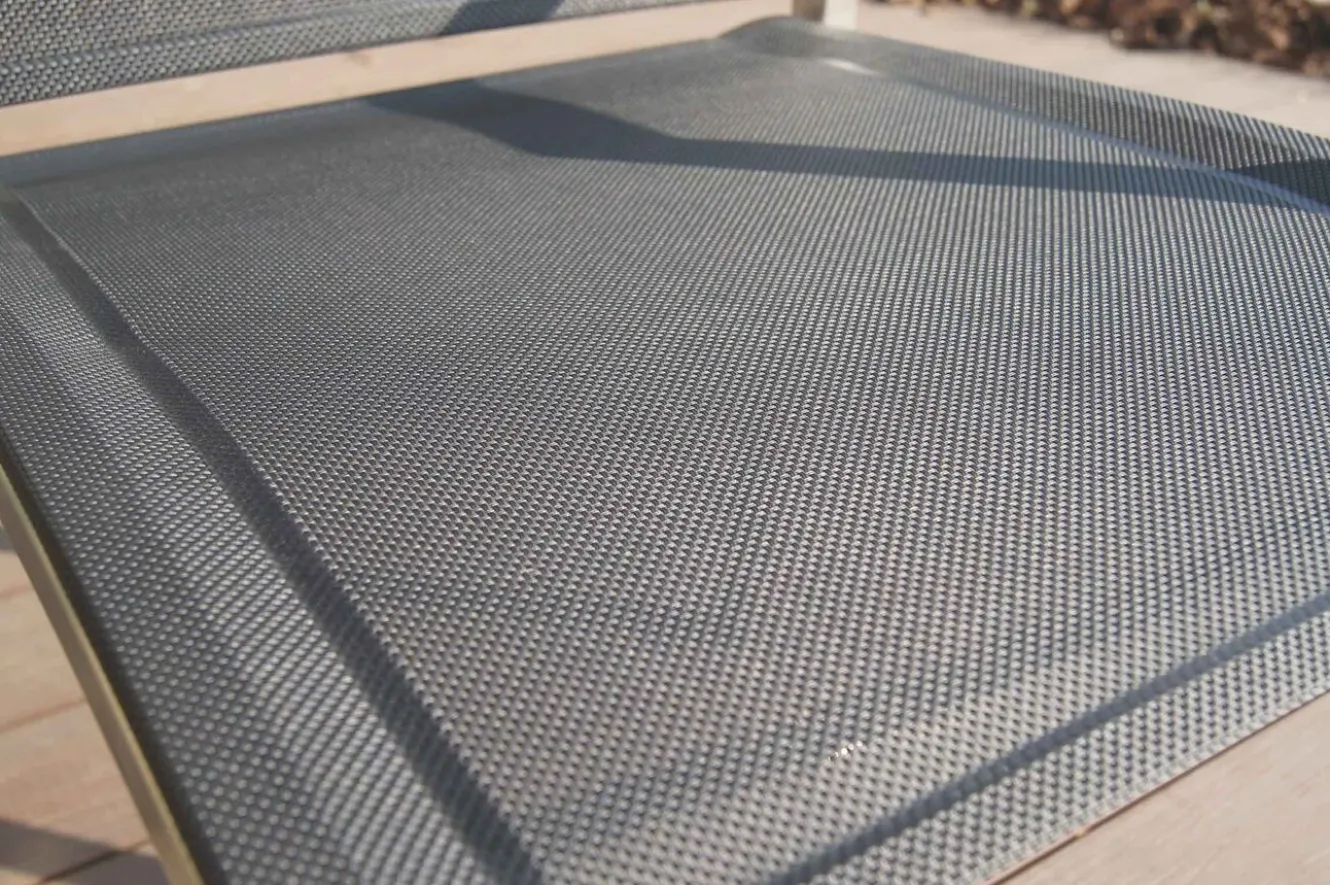 OUTFLEXX Glasgow Garten-Essgruppe für 8 Personen, Edelstahl/Textilene, ausziehbarer Tisch 200/300 x 100 cm, stapelbare Sessel, FSC®-zertifiziertes Produkt