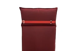 OUTFLEXX Green 6er-Set Sitzkissen für Hochlehner, bordeaux, recyceltes Polyester, hautsympathisch, mit Rückengurt und Bindekordeln