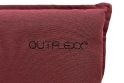 OUTFLEXX Green 6er-Set Sitzkissen für Hochlehner, bordeaux, recyceltes Polyester, hautsympathisch, mit Rückengurt und Bindekordeln