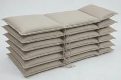 OUTFLEXX Green 6er-Set Sitzkissen für Hochlehner, nature, recyceltes Polyester, hautsympathisch, mit Rückengurt und Bindekordeln