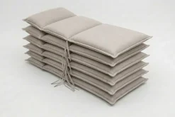 OUTFLEXX Green 6er-Set Sitzkissen für Niederlehner, nature, recyceltes Polyester, hautsympathisch, mit Rückengurt und Bindekordeln