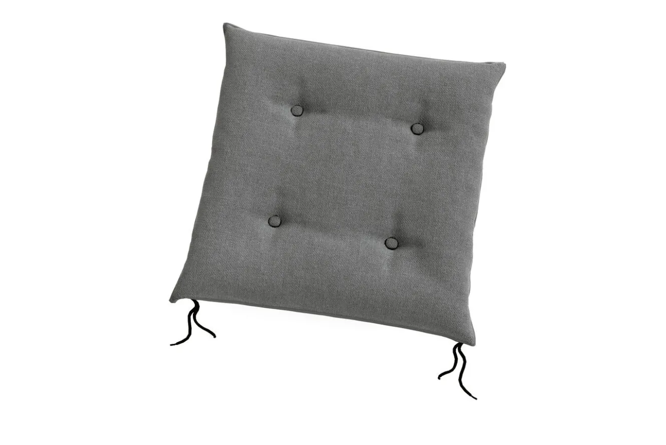 OUTFLEXX Green Sitzkissen, grau, recyceltes Polyester, 42 x 42 x 4 cm, einfarbig, mit Knopfheftung und Befestigungsbändern