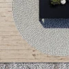 OUTFLEXX Harmony Outdoor Teppich, Aluminium-White, recyceltes PET-Garn, Ø 200 cm, für Innen- und Außenbereich geeignet