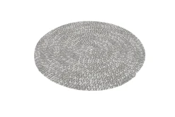OUTFLEXX Harmony Outdoor Teppich, Aluminium-White, rund, PET-Garn aus recyceltem Material, Ø 120 cm, für Innen- und Außenbereiche geeignet