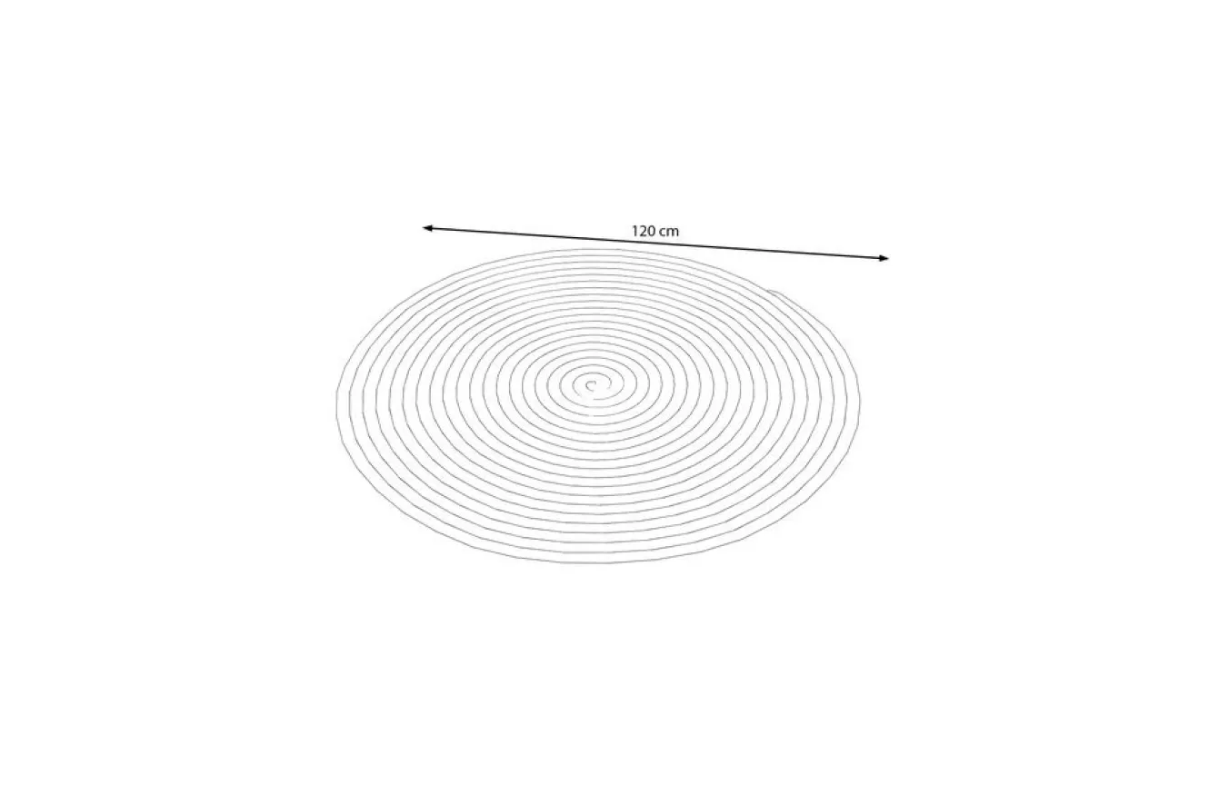 OUTFLEXX Harmony Outdoor Teppich, Aluminium-White, rund, PET-Garn aus recyceltem Material, Ø 120 cm, für Innen- und Außenbereiche geeignet