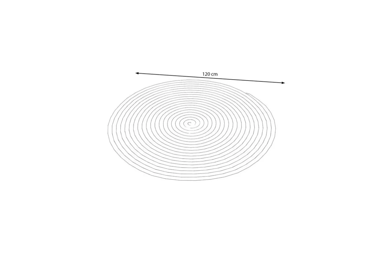 OUTFLEXX Harmony Outdoor Teppich, Aluminium-White, rund, PET-Garn aus recyceltem Material, Ø 120 cm, für Innen- und Außenbereiche geeignet