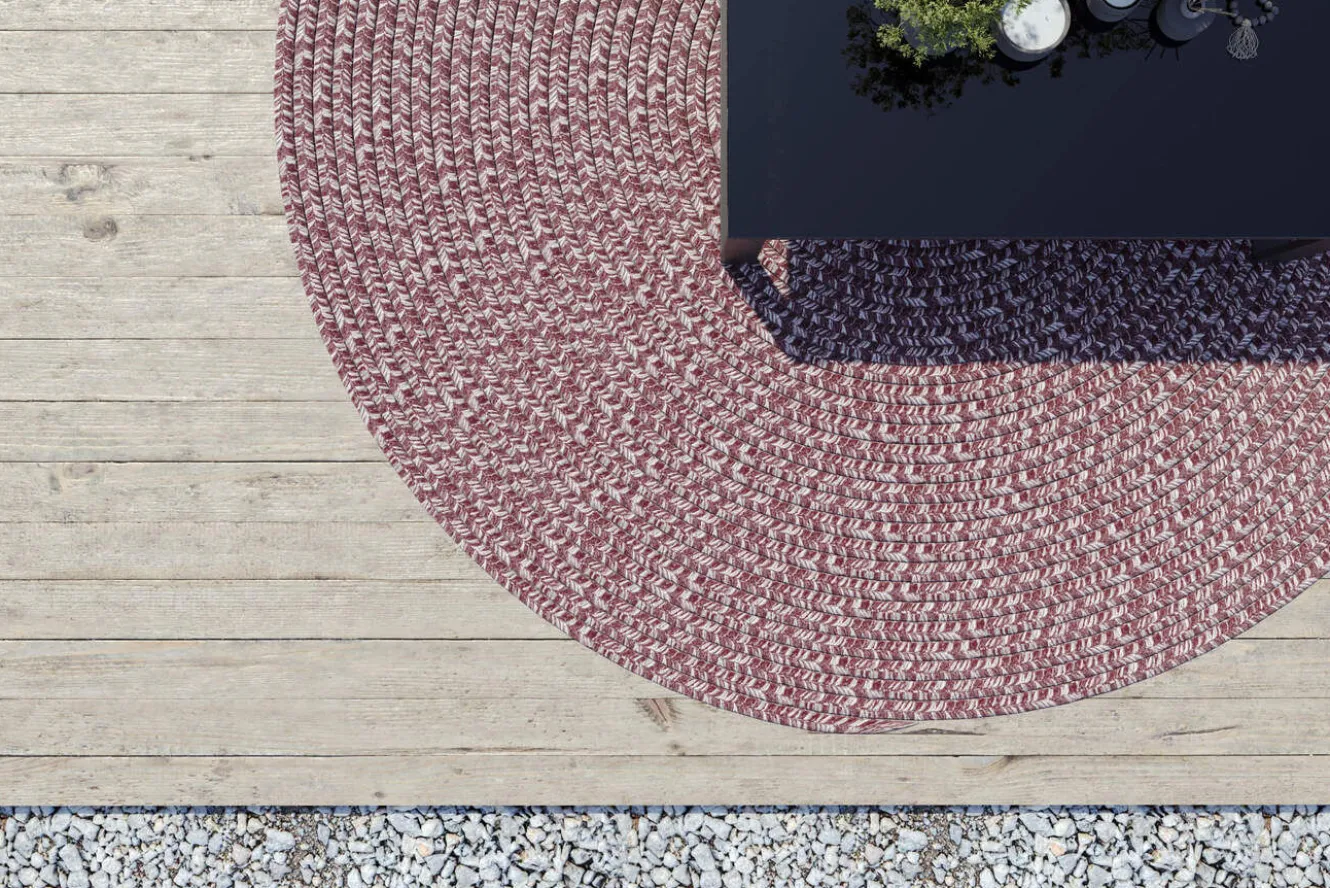 OUTFLEXX Harmony Outdoor Teppich, Andorra White, aus recyceltem PET-Garn, Ø 200 cm, für Innen- und Außenbereich geeignet