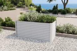 OUTFLEXX Hochbeet, silber, Aluminium-Zink-Stahl, pulverbeschichtet, 180 x 90 x 84 cm