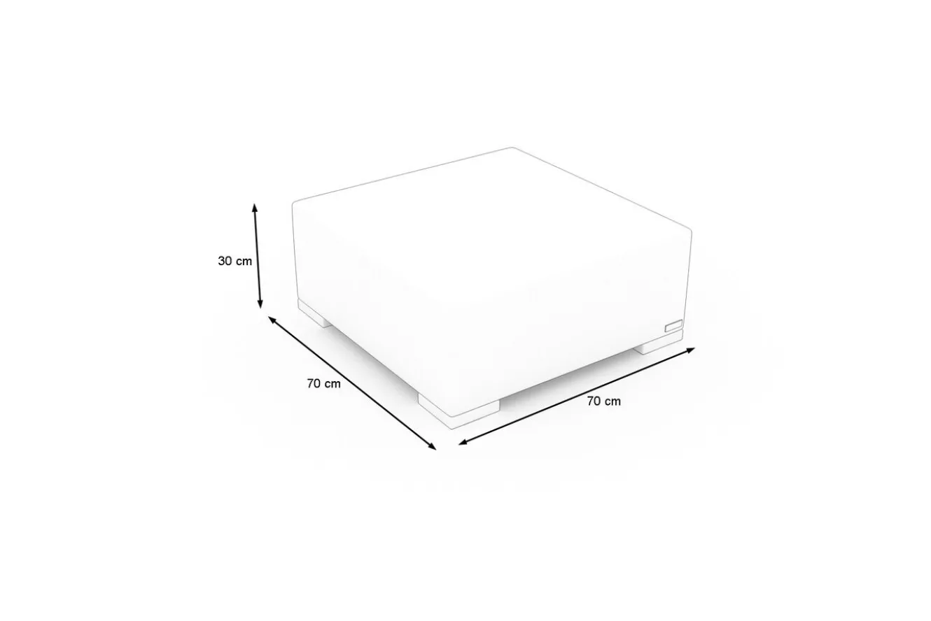 OUTFLEXX Hocker, desert-beige, Aluminium/Polyrattan, 70 x 70 x 31 cm, mit Fußkappen, pflegeleicht, hohe Belastbarkeit