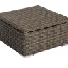 OUTFLEXX Hocker, grau, Polyrattan, 70 x 70 x 35 cm, verstellbare Sitzfläche, wasserfeste Kissenbox