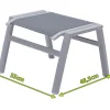 OUTFLEXX Hocker, silber/grau, Alu/Textilene, 49x55x37cm