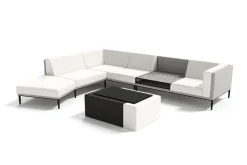OUTFLEXX Jewel Gartenlounge für 5-6 Personen, anthrazit/hellgrau, Alu/Polyester, inkl. Beistelltisch